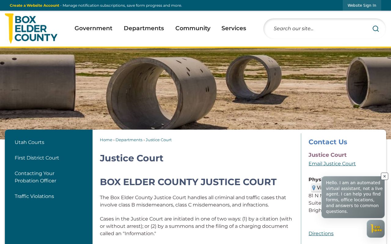 Box Elder County Justice Court citation and payment information