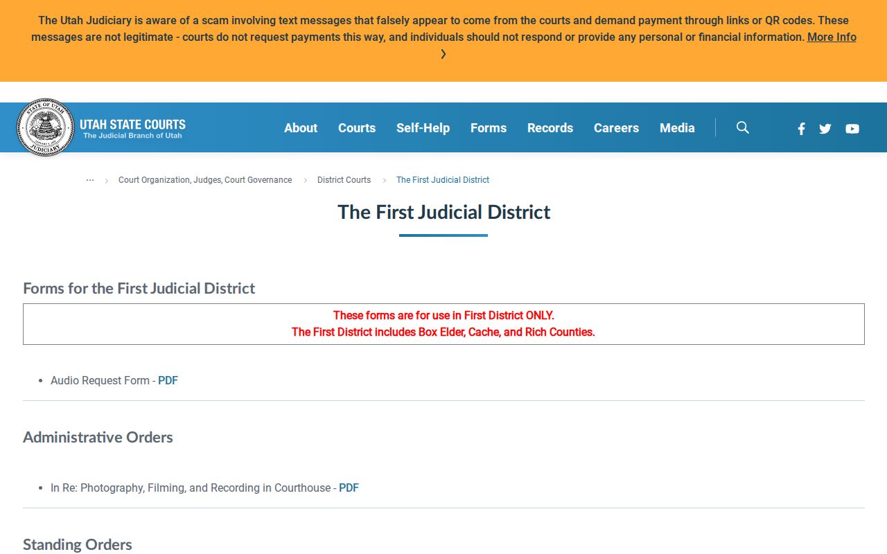 Box Elder County criminal docket First District resources