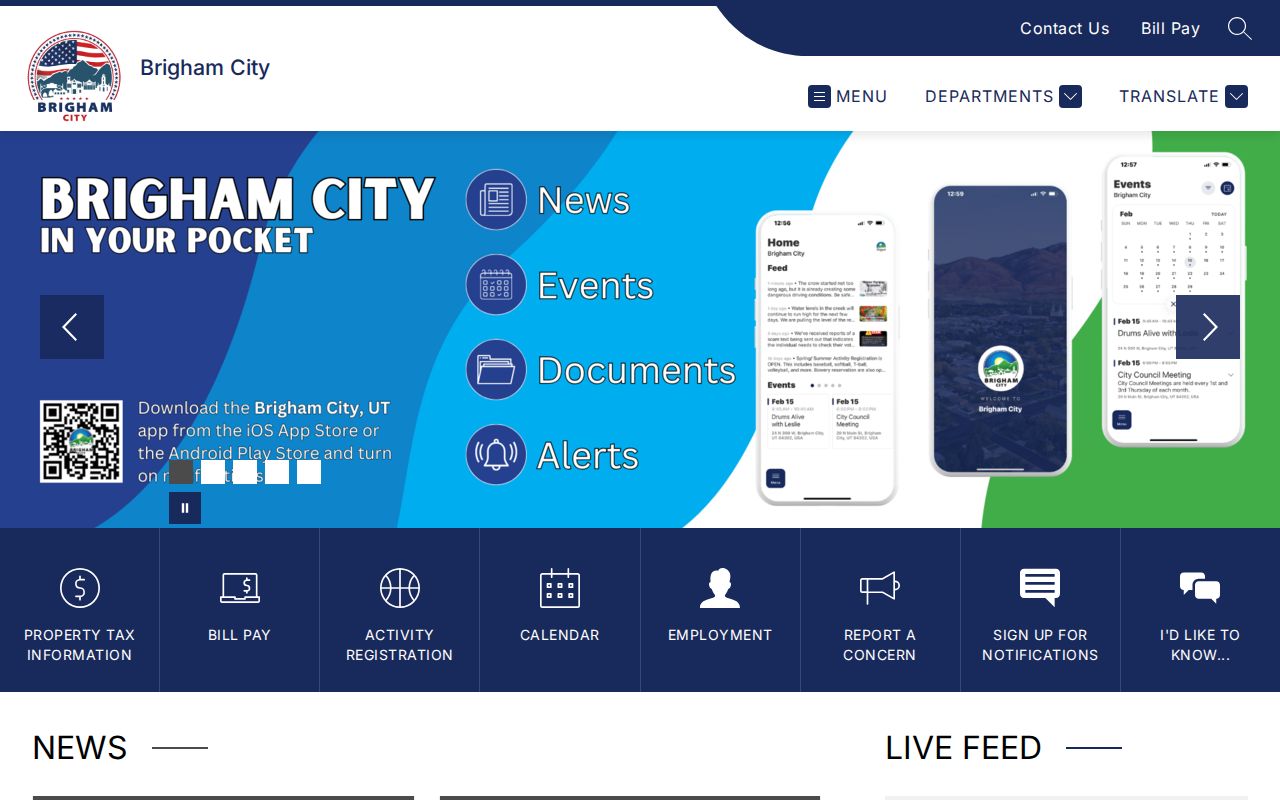 Official Brigham City municipal website and civic information