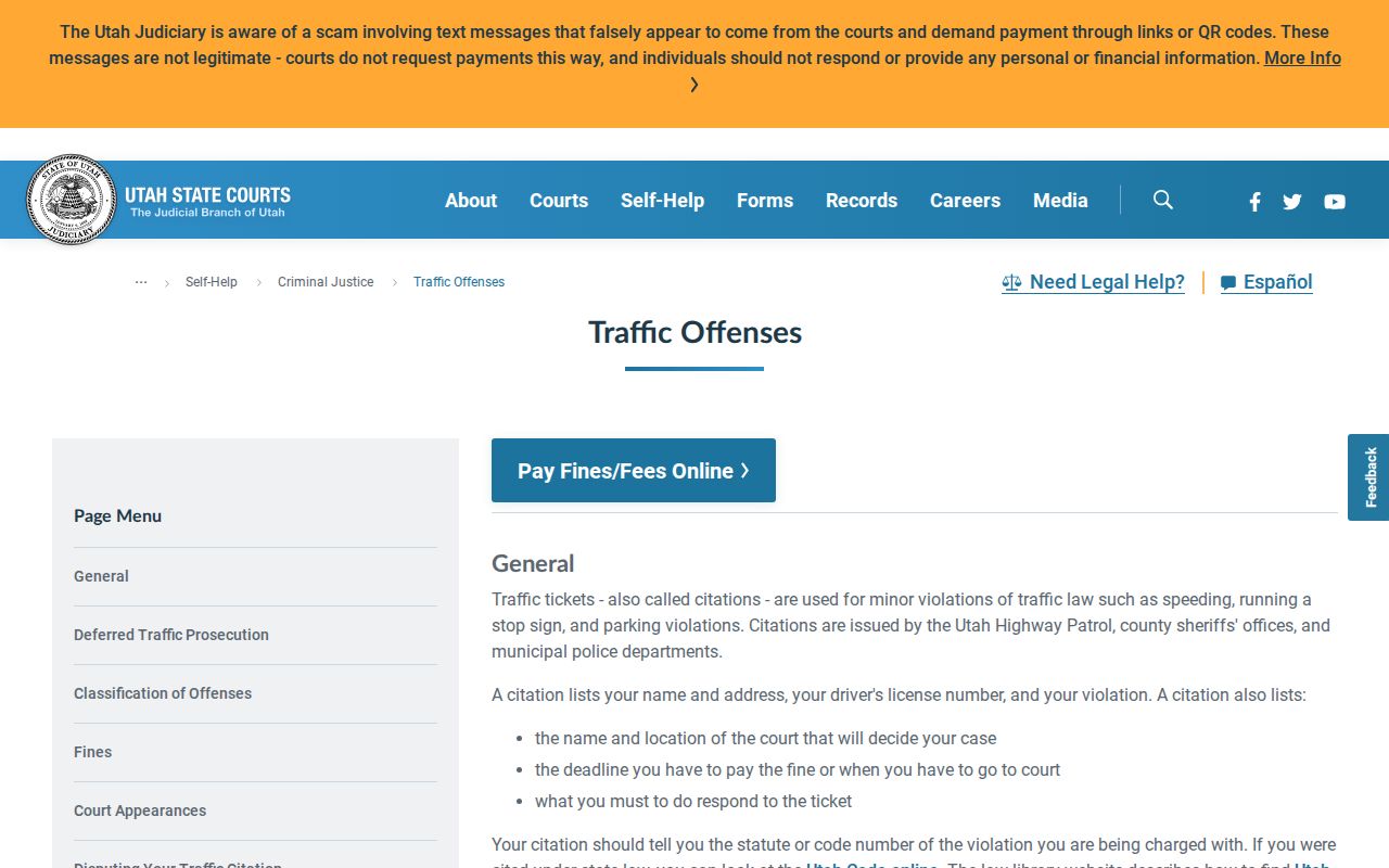 Utah traffic citation deadline guidance for Box Elder County cases